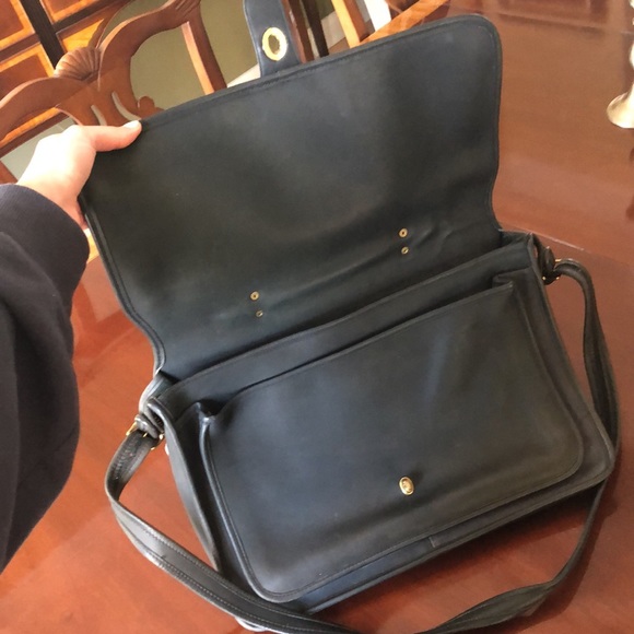 Vintage Coach Messenger Laptop Bag - Black Leather - Picture 4 of 12